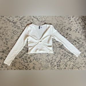 White long sleeve top